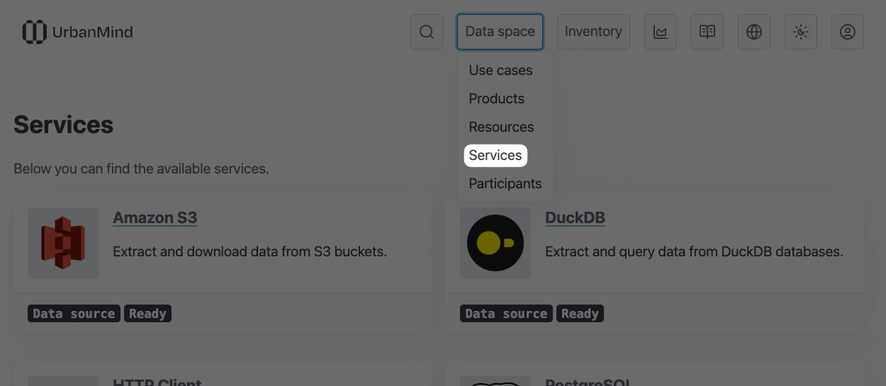 service catalogue